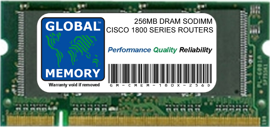 256MB DRAM SODIMM MEMORY RAM FOR CISCO 180X/181X SERIES ROUTERS (MEM180X-256D)